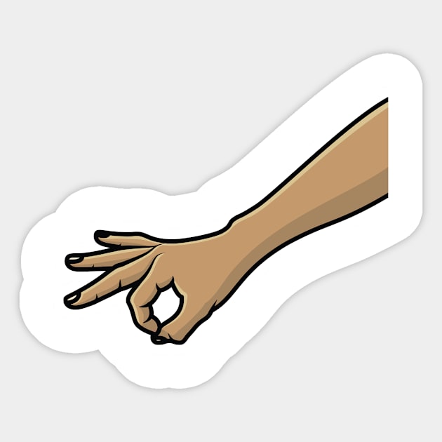 People Hand Gesture for Delicious Food Sticker vector illustration. People hand objects icon concept. Close up hand showing okay, perfect, zero gesture sticker logo design. Sticker by AlviStudio